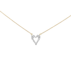 SPECIAL! .25ct G SI 14K Yellow Gold Diamond Heart Shaped Pendant Necklace 18" Long Chain