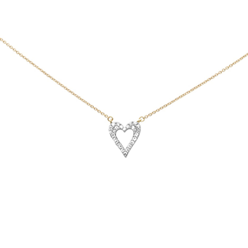 SPECIAL! .25ct G SI 14K Yellow Gold Diamond Heart Shaped Pendant Necklace 18" Long Chain
