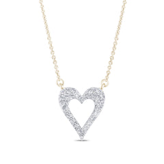 SPECIAL! .25ct G SI 14K Yellow Gold Diamond Heart Shaped Pendant Necklace 18" Long Chain