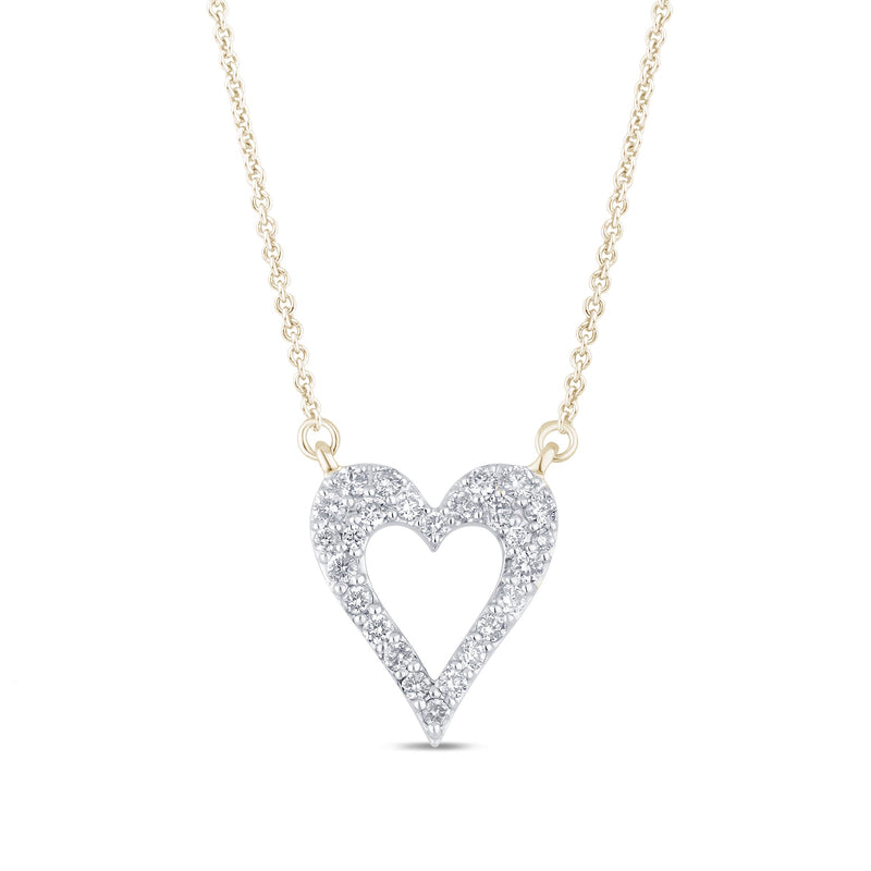 SPECIAL! .25ct G SI 14K Yellow Gold Diamond Heart Shaped Pendant Necklace 18" Long Chain
