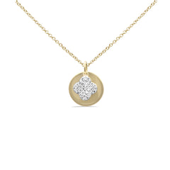 SPECIAL! .29ct G SI 14K Yellow Gold Diamond Round Shaped with Flower Pendant Necklace 18" Long