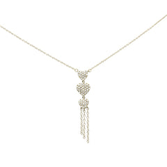 SPECIAL! .34ct G SI 14K Yellow Gold Diamond 3 Hearts Drop Pendant Necklace 16" Long Chain