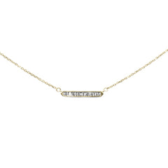 SPECIAL! .14ct G SI 14K Yellow Gold Baguette Diamond Pendant Necklace 16+2"Ext Chain