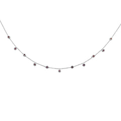 SPECIAL!.36ct 14K White Gold Ruby Gemstones Pendant Necklace 18+2"Ext Chain