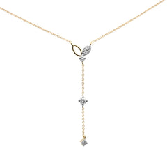 SPECIAL! .16ct G SI 14K Yellow Gold Diamond Drop Pendant Necklace 16+2"Ext Chain