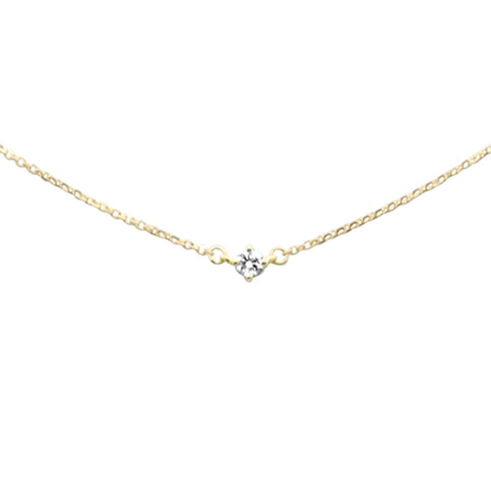 SPECIAL!.13ct G SI 14K Yellow Gold Diamond Solitaire Pendant Necklace 16+2" EXT Long