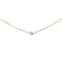 SPECIAL!.13ct G SI 14K Yellow Gold Diamond Solitaire Pendant Necklace 16+2" EXT Long