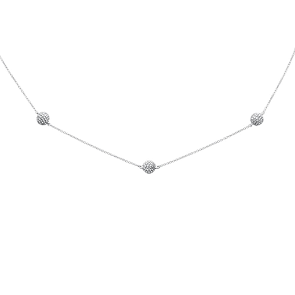 DIAMOND CLOSEOUT!  .98ct G SI 14K White Gold Diamond 3 Disco Ball Pendant Necklace 16+2"Ext Long Chain