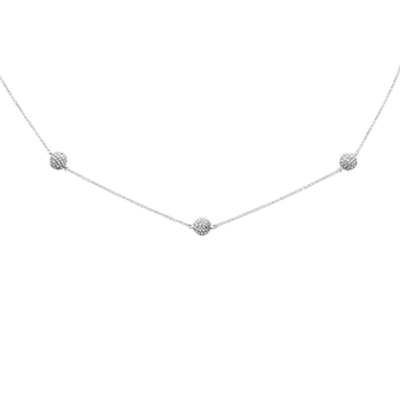 DIAMOND CLOSEOUT!  .98ct G SI 14K White Gold Diamond 3 Disco Ball Pendant Necklace 16+2"Ext Long Chain