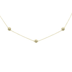 DIAMOND CLOSEOUT!  .98ct G SI 14K Yellow Gold Diamond 3 Disco Ball Pendant Necklace 16+2"Ext Long Chain