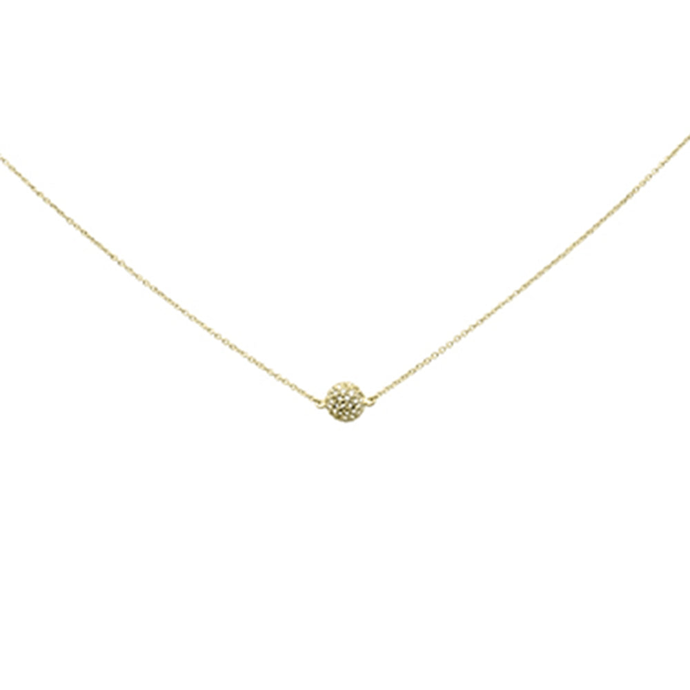 DIAMOND  CLOSEOUT!  .33ct G SI 14K Yellow Gold Diamond Disco Ball Pendant Necklace 16+2"Ext Long Chain