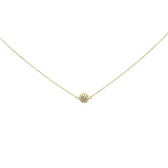 DIAMOND  CLOSEOUT!  .33ct G SI 14K Yellow Gold Diamond Disco Ball Pendant Necklace 16+2"Ext Long Chain