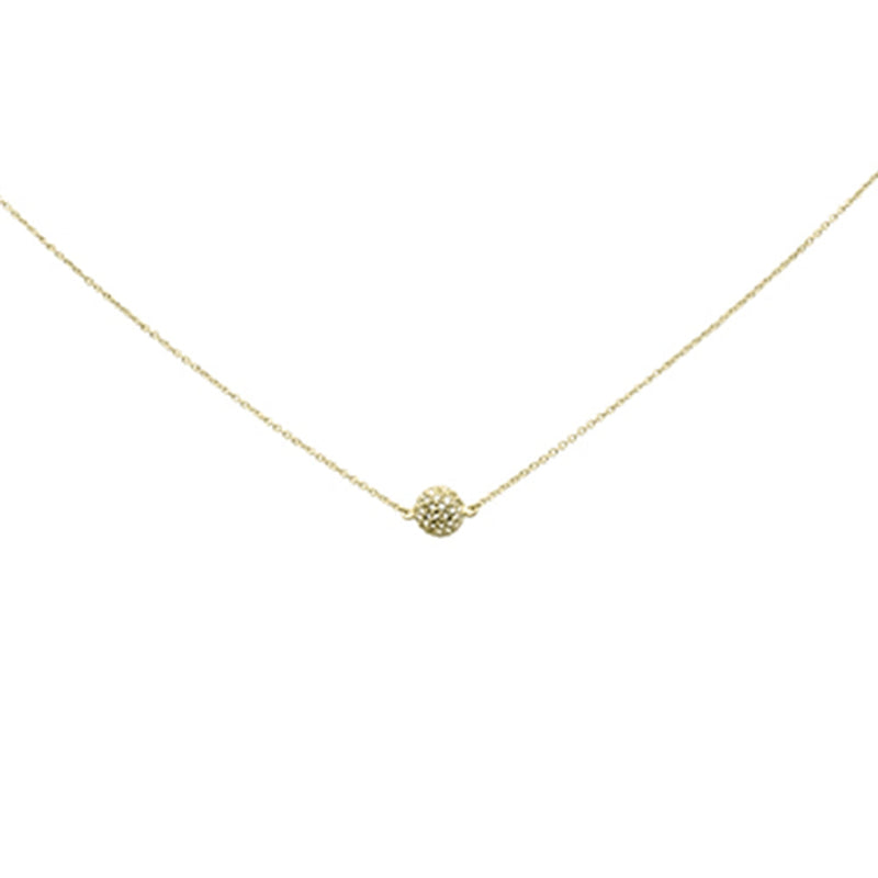 DIAMOND  CLOSEOUT!  .33ct G SI 14K Yellow Gold Diamond Disco Ball Pendant Necklace 16+2"Ext Long Chain