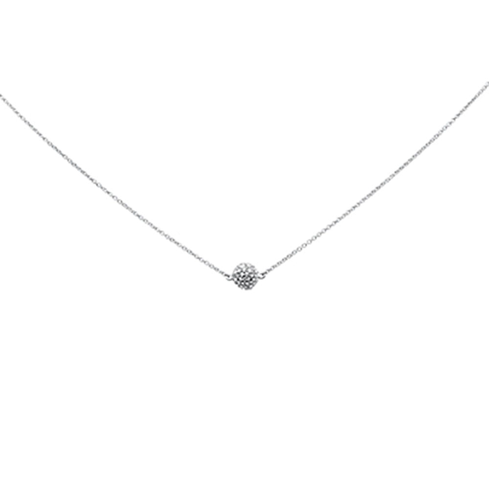 DIAMOND  CLOSEOUT!  .33ct G SI 14K White Gold Diamond Disco Ball Pendant Necklace 16+2"Ext Long Chain