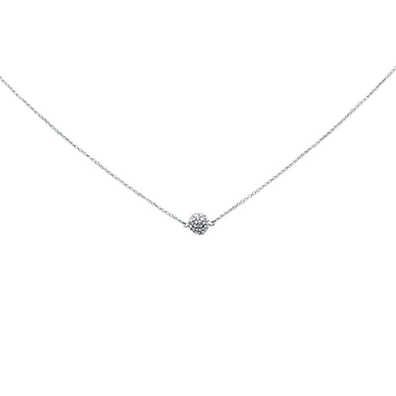 DIAMOND  CLOSEOUT!  .33ct G SI 14K White Gold Diamond Disco Ball Pendant Necklace 16+2"Ext Long Chain