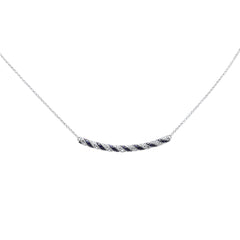 SPECIAL! 1.14ct G SI 14K White Gold Diamond & Blue Sapphire Gemstone Pendant Necklace 16" Long Chain