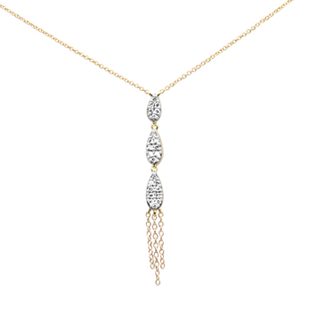 SPECIAL! .26ct G SI 14K Yellow Gold Diamond Pear Shaped Drop Pendant Necklace 16" Long Chain