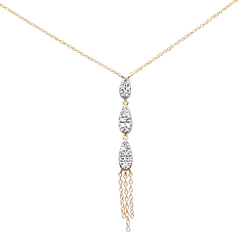 SPECIAL! .26ct G SI 14K Yellow Gold Diamond Pear Shaped Drop Pendant Necklace 16" Long Chain
