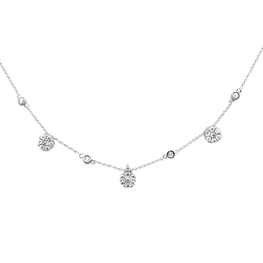 SPECIAL!.67ct G SI 14K White Gold Diamond Flower Pendant Necklace 16+2" Ext Long