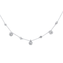 SPECIAL!.67ct G SI 14K White Gold Diamond Flower Pendant Necklace 16+2" Ext Long
