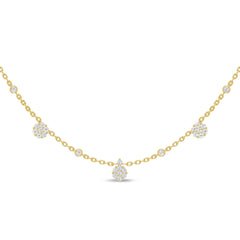 SPECIAL!.68ct G SI 14K Yellow Gold Diamond Flower Pendant Necklace 16+2"Ext Long Chain