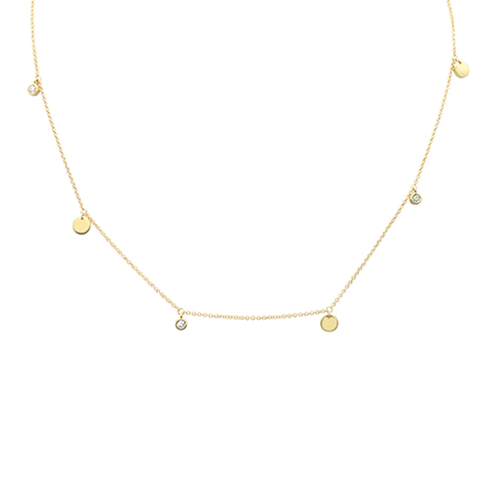 SPECIAL!.10ct G SI 14K Yellow Gold Diamond Round Dangling Pendant Necklace 16+2" EXT Long