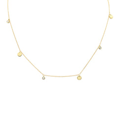 SPECIAL!.10ct G SI 14K Yellow Gold Diamond Round Dangling Pendant Necklace 16+2" EXT Long