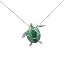 SPECIAL! .18ct G SI 14K White Gold Diamond Turtle Pendant Necklace 16+2"Ext Long Chain