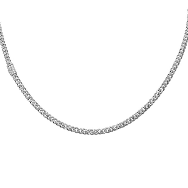 SPECIAL!5MM 1.46ct G SI 14K White Round Diamond Cuban Necklace 18" Long