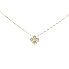 SPECIAL! .06ct G SI 14K Yellow Gold Diamond Flower Pendant Necklace 16+2" Long Chain