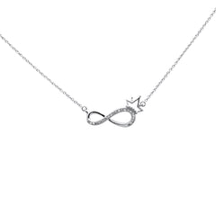 SPECIAL! .06ct G SI 14K White Gold Diamond Infinity Pendant Necklace 18" Long