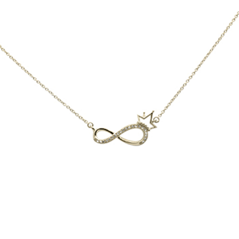 SPECIAL! .07ct G SI 14K Yellow Gold Diamond Infinity Pendant Necklace 18" Long