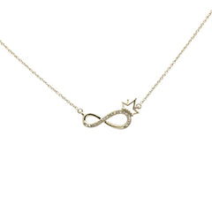 SPECIAL! .07ct G SI 14K Yellow Gold Diamond Infinity Pendant Necklace 18" Long