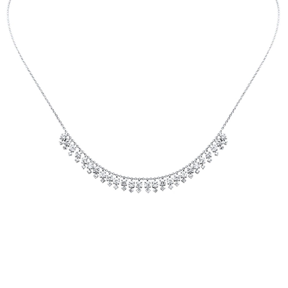 DIAMOND  CLOSEOUT! 1.88ct G SI 14K White Gold Diamond Dangle Pendant Necklace 16+2" Long Chain