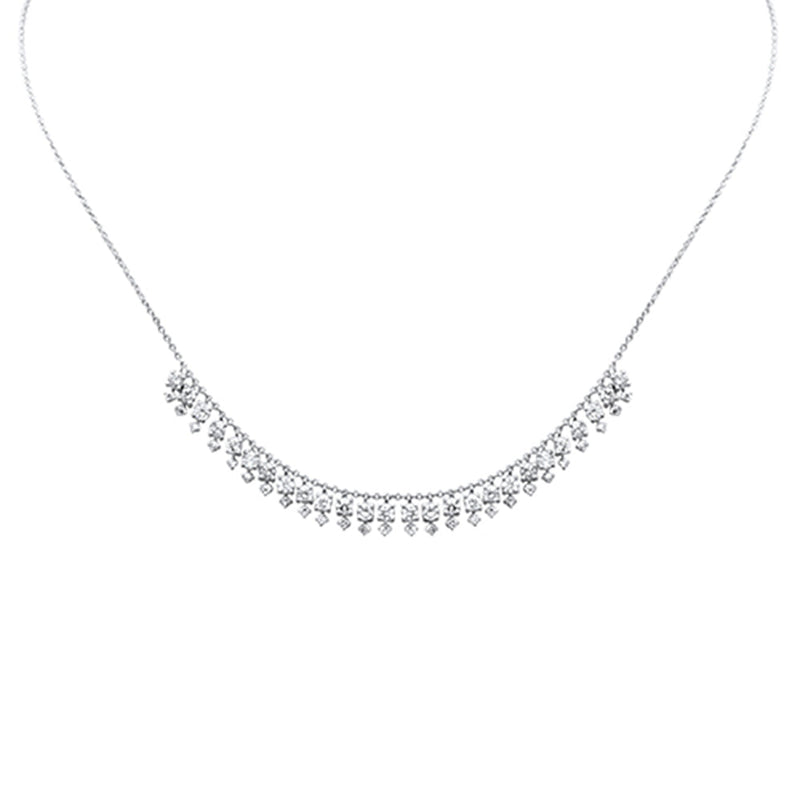 DIAMOND  CLOSEOUT! 1.88ct G SI 14K White Gold Diamond Dangle Pendant Necklace 16+2" Long Chain