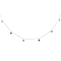 SPECIAL! .18ct G SI 14K White Gold Ruby Gemstone Pendant Necklace  16+2" Long Chain