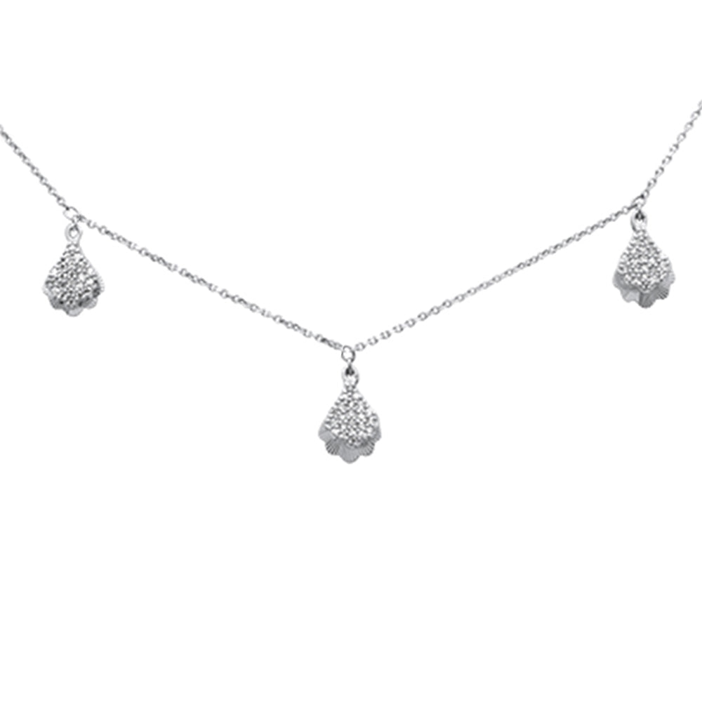 SPECIAL! .24ct G SI 14K White Gold Diamond Dangle Pendant Necklace 16+2" Long Chain