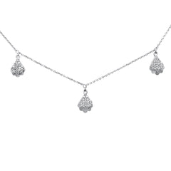 SPECIAL! .24ct G SI 14K White Gold Diamond Dangle Pendant Necklace 16+2" Long Chain