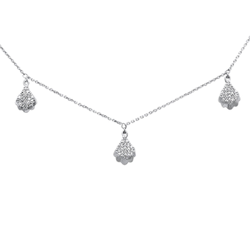 SPECIAL! .24ct G SI 14K White Gold Diamond Dangle Pendant Necklace 16+2" Long Chain