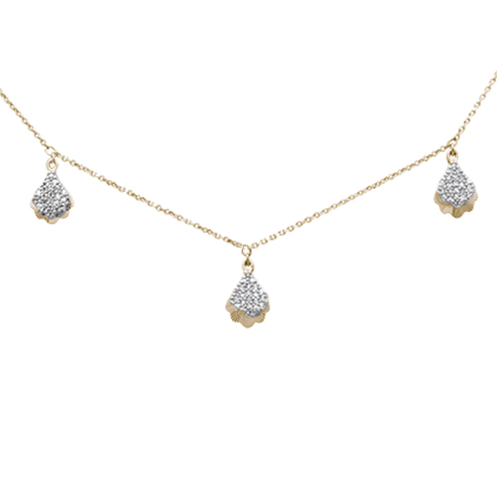 SPECIAL! .25ct G SI 14K Yellow Gold Diamond Dangle Pendant Necklace 16+2" Long Chain