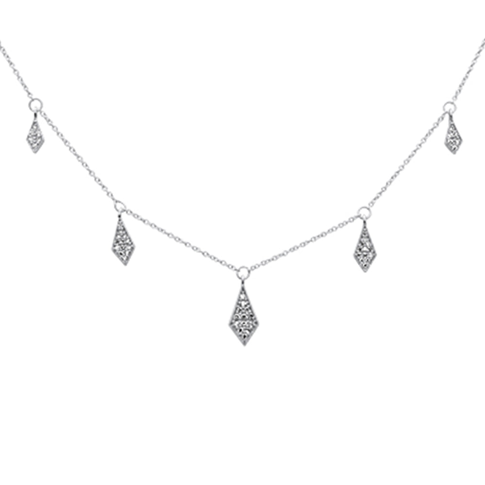 DIAMOND CLOSEOUT!  .25ct G SI 14K White Gold Diamond Dangle Pendant Necklace 16+2" Long Chain