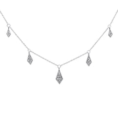 DIAMOND CLOSEOUT!  .25ct G SI 14K White Gold Diamond Dangle Pendant Necklace 16+2" Long Chain