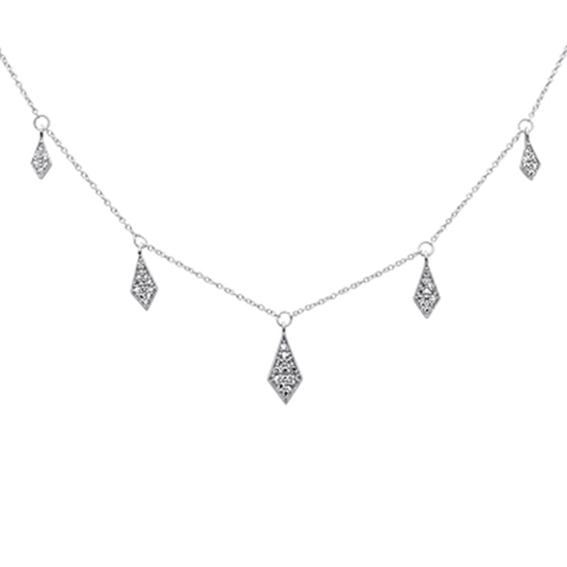 DIAMOND CLOSEOUT!  .25ct G SI 14K White Gold Diamond Dangle Pendant Necklace 16+2" Long Chain
