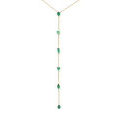 SPECIAL! .77ct G SI 14K Yellow Gold Emerald Gemstone Pendant Necklace 16+2" Long Chain