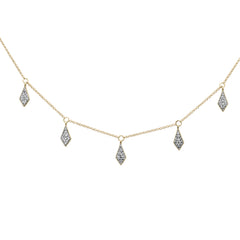 SPECIAL! .28ct G SI 14K Yellow Gold Diamond Dangle Pendant Necklace 16+2" Long Chain