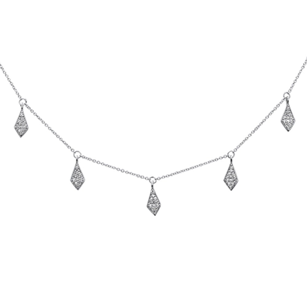 SPECIAL! .30ct G SI 14K White Gold Diamond Dangling Pendant Necklace 16" + 2" Ext.