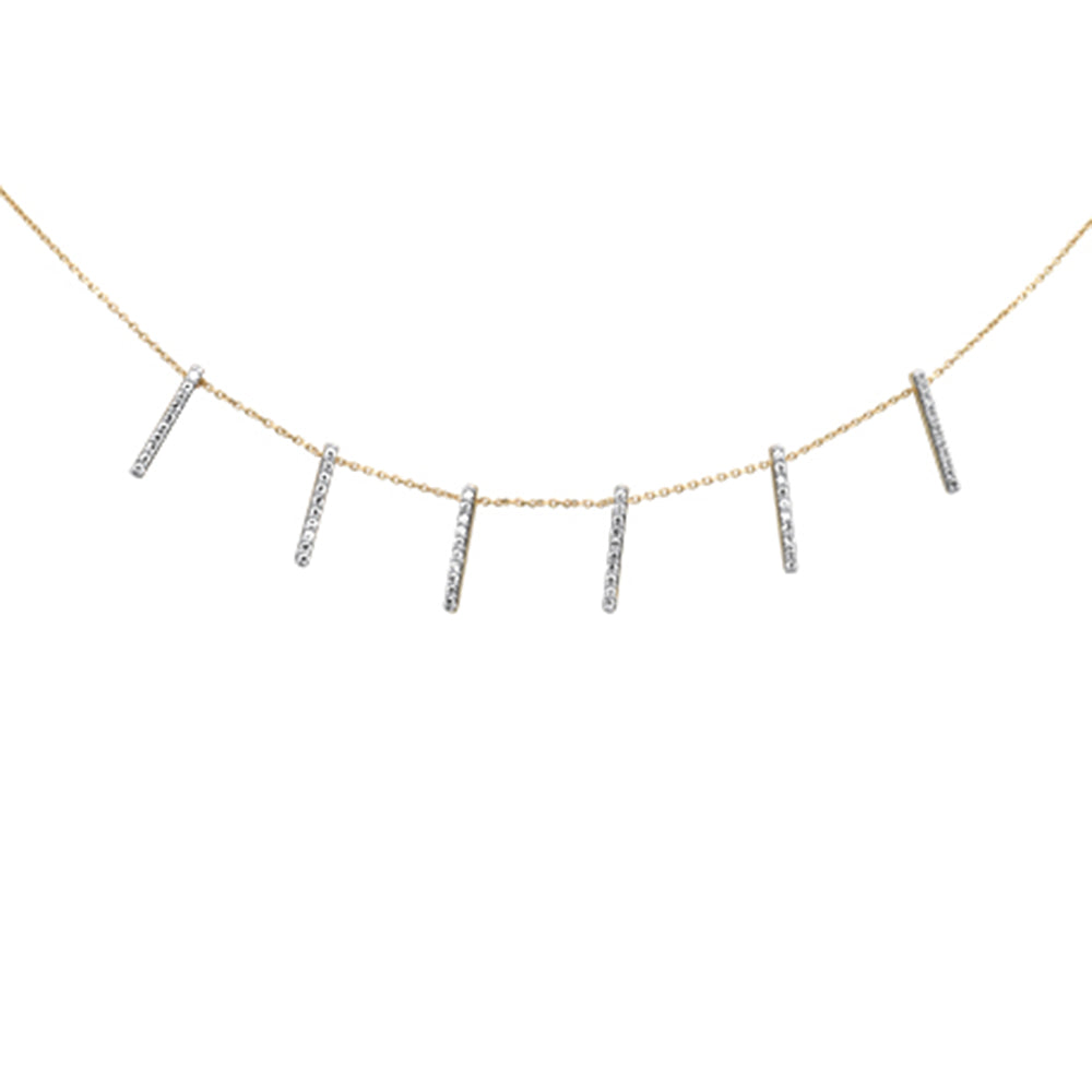 SPECIAL!.41ct G SI 14K Yellow Gold Diamond Line Pendant Necklace 18" Long