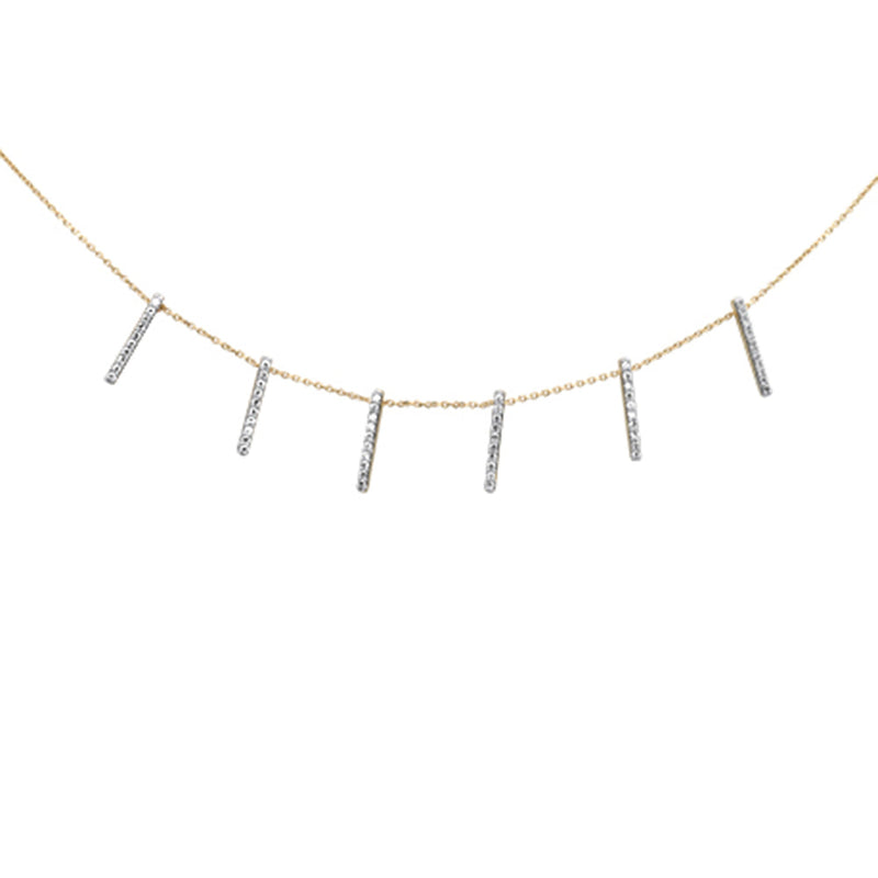 SPECIAL!.41ct G SI 14K Yellow Gold Diamond Line Pendant Necklace 18" Long