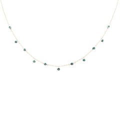 SPECIAL!.30ct G SI 14K Yellow Gold Emerald Gemstone Pendant Necklace 16+2" EXT Long