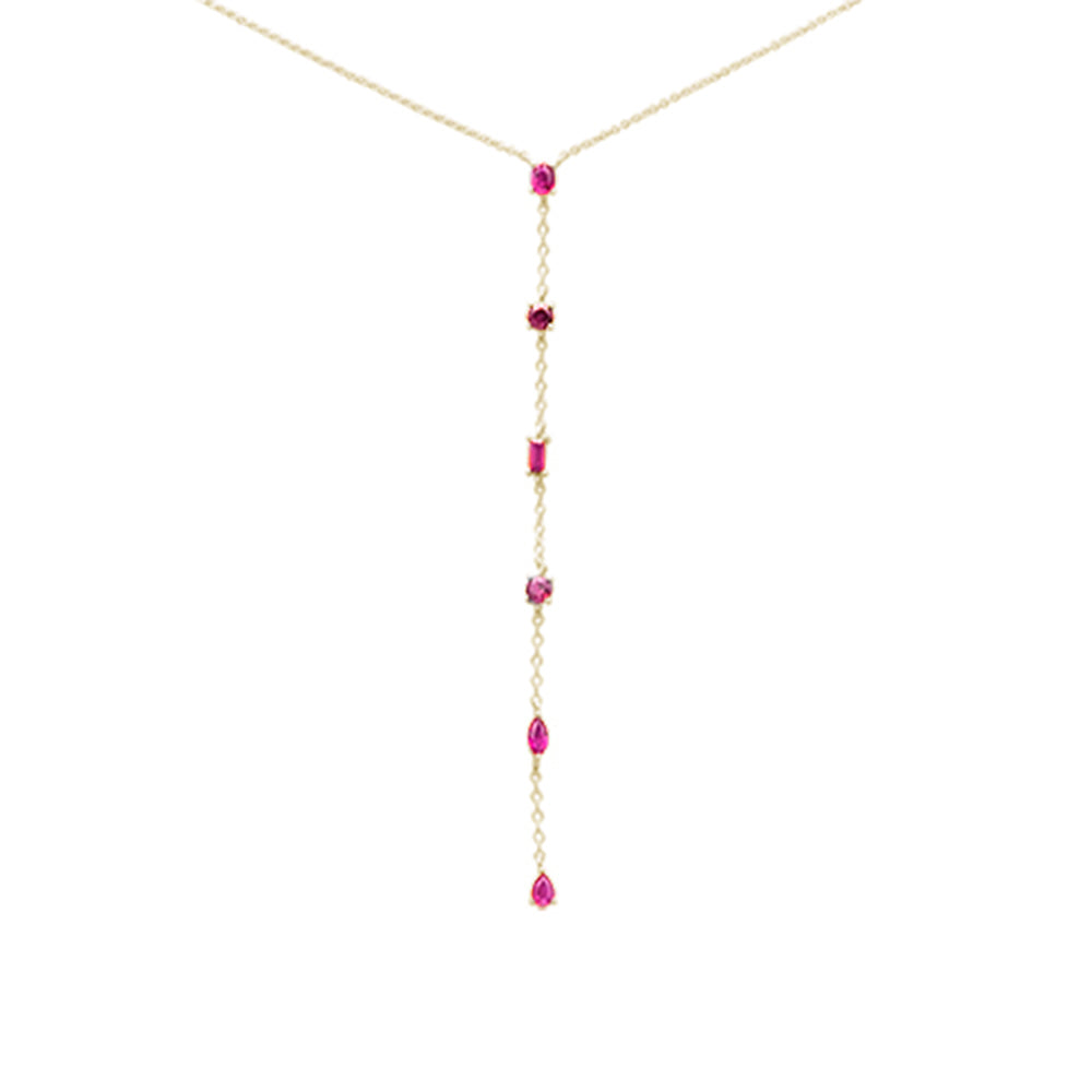 GEMSTONE CLOSEOUT!   1.14ct G SI 14K Yellow Gold Ruby Gemstone Pendant Necklace 16+2" EXT Long